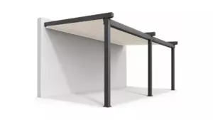фото макет пристенная пергола Wall Project Light со сдвижным тентом